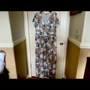 Maxi-length plus size XXL floral print dress